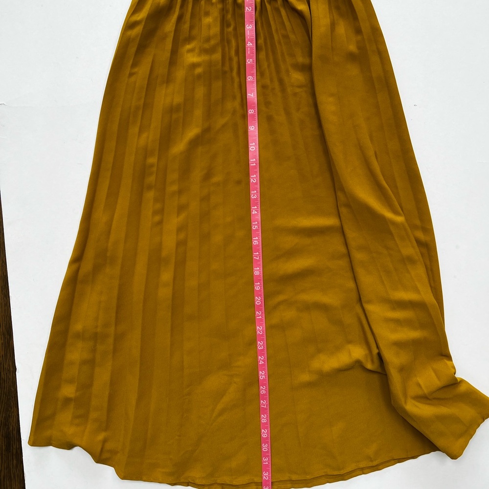 a new day Mustard Yellow Pleated Midi Skirt with Matching Sweatshirt Top - Picture 10 of 11